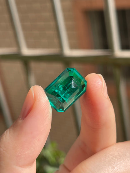 Pirmiana 12.05ct Emerald Cut Lab Grown Emerald