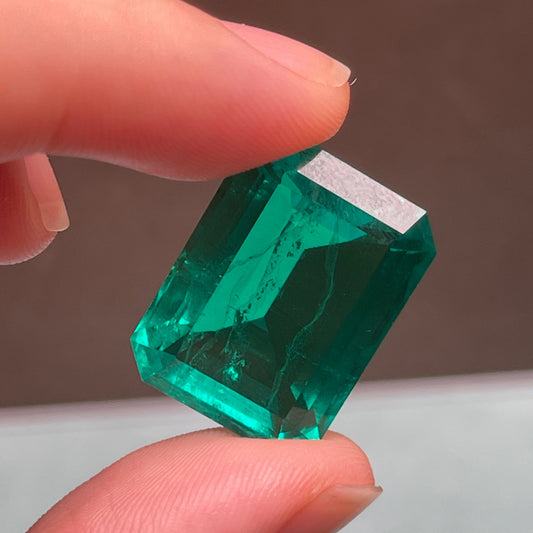 Pirmiana 27.73ct Emerald Cut Lab Grown Emerald