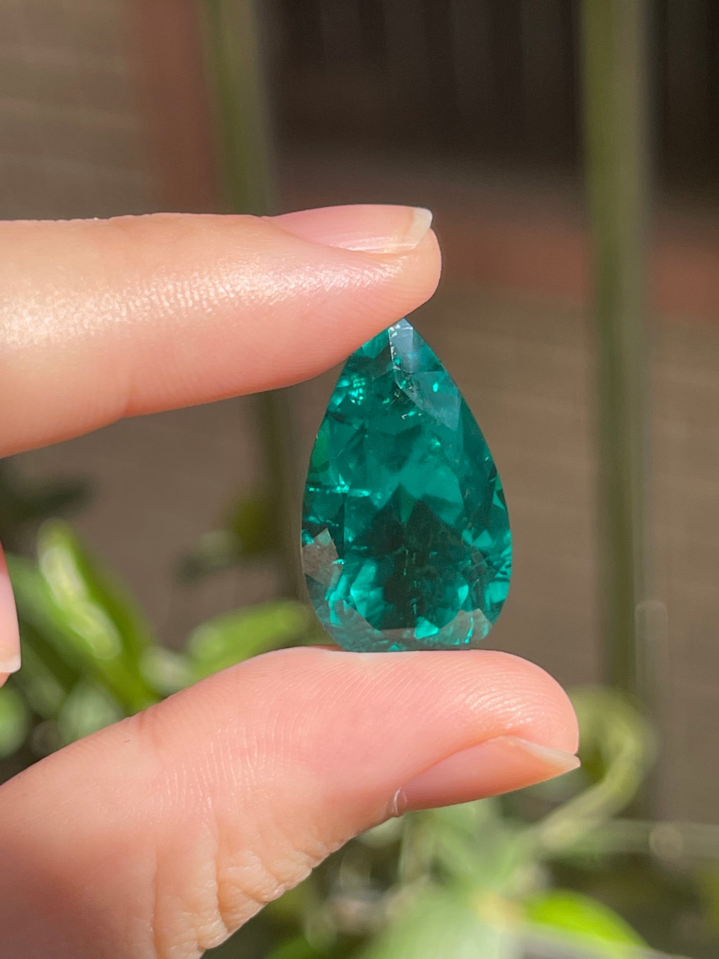 Pirmiana 25ct Pear Shape Lab Grown Emerald