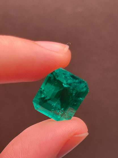 Pirmiana 11.73ct Emerald Cut Lab Grown Emerald
