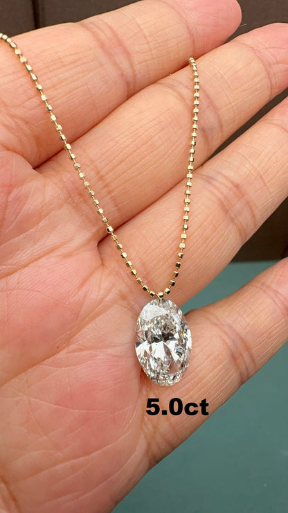 Primiana Popular Drilled Lab Grown Diamond Jewelry  18K Yellow Gold Necklace