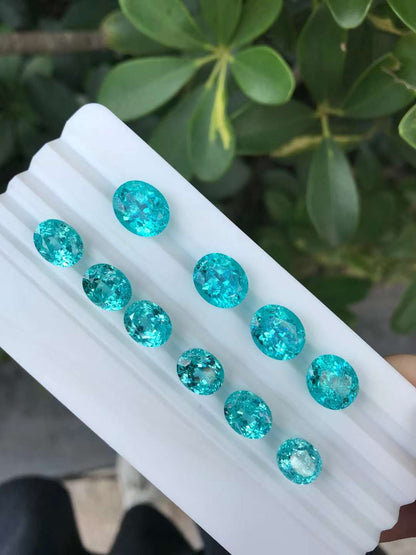 Pirmiana Oval shape Lab Grown Paraiba Loose Gemstones for Jewelry Making