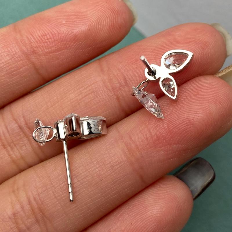 Primiana  2025 Hot Sale Special Design 18K Pear Shape Earrings Perforation Lab Diamond Girlfriend Gift