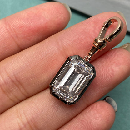 Primiana 2025 Hot Sale New Classic Style14K Black And rose gold 7ct Emerald Shape Necklace Pendant With IGI Certificate Lab Diamond Girlfriend Gift