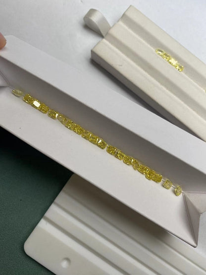 Ruif High Quality Radiant Cut 0.3ct Yellow Lab Grown Diamond for Eternity Rings Making HPHT Without Certificate