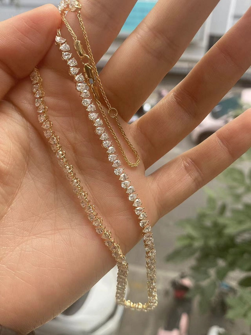 Ruif Customize Exquisite14k Gold 0.08ct Pear Lab Grown Diamond Necklace for Wome Fine Jewelry Gift