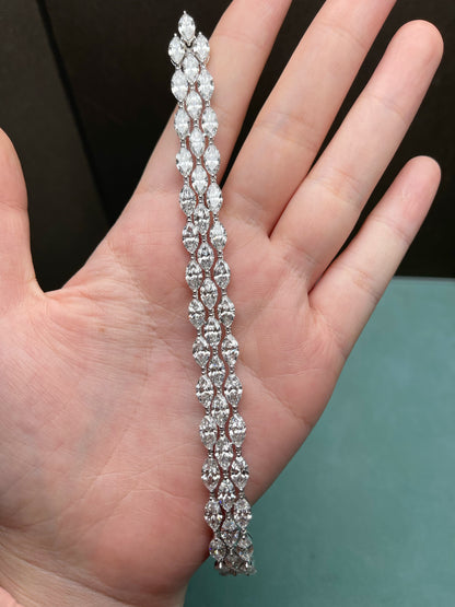 Pirmiana Custom Design 14K Gold 24.658ct Marquise Lab Grown Diamond Bracelet Jewelry for Woman Gift