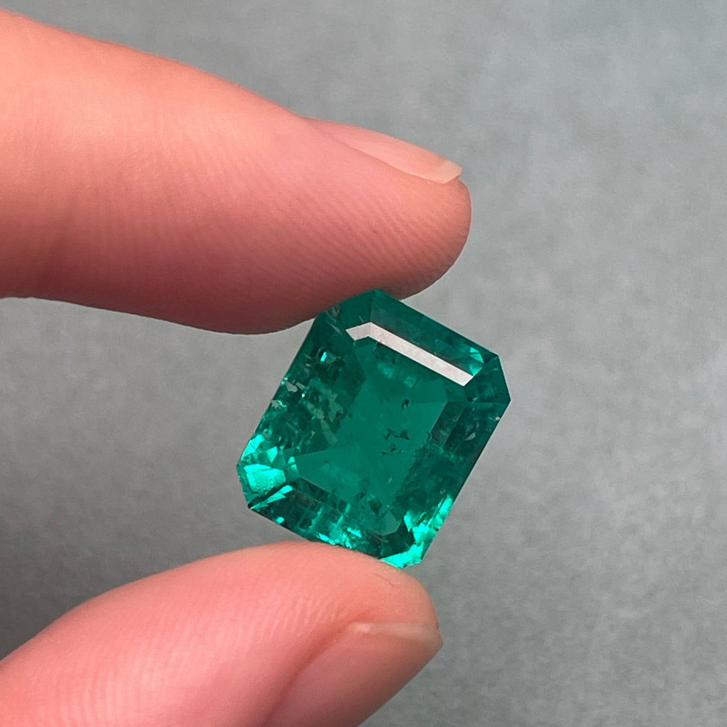 Pirmiana 8.22ct Emerald Cut Lab Grown Emerald