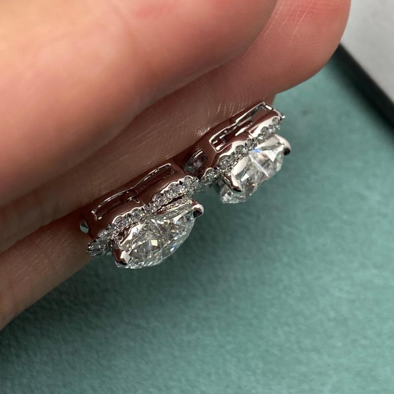 Primiana 2025 New Classic Style 14K Heart Shape 2.7ct Each Diamond IGI Certificate  Earrings Girlfriend Gift