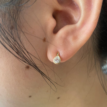 Pirmiana Custom Design 18k Yellow Gold Pear 4x5mm Lab Grown Diamond Earrings