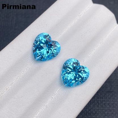 Pirmiana  5.105ct Heart Cut Lab Grown Aquamarine Sapphire Loose Gemstones for Jewelry Making
