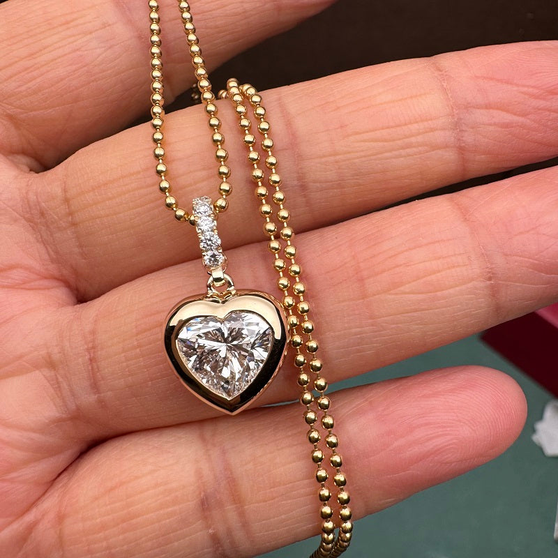 Primiana New 14K Yellow Gold  2.0ct IGI Certificated Lab Grown Diamond  Pendant Necklace