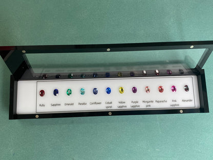 Pirmiana Lab Grown Gemstones Color Chart OS5x7mm Loose Stones Box Jewelry Tool for Gems Maker and Jeweler