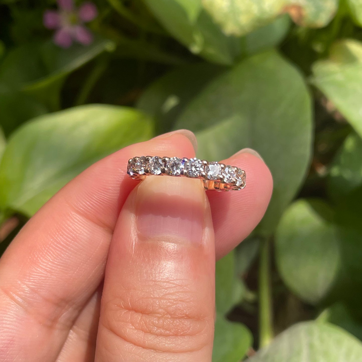 Pirmiana Custom Design 18k Rosa Gold  Round Shape 3mm Lab Grown Diamonds Ring