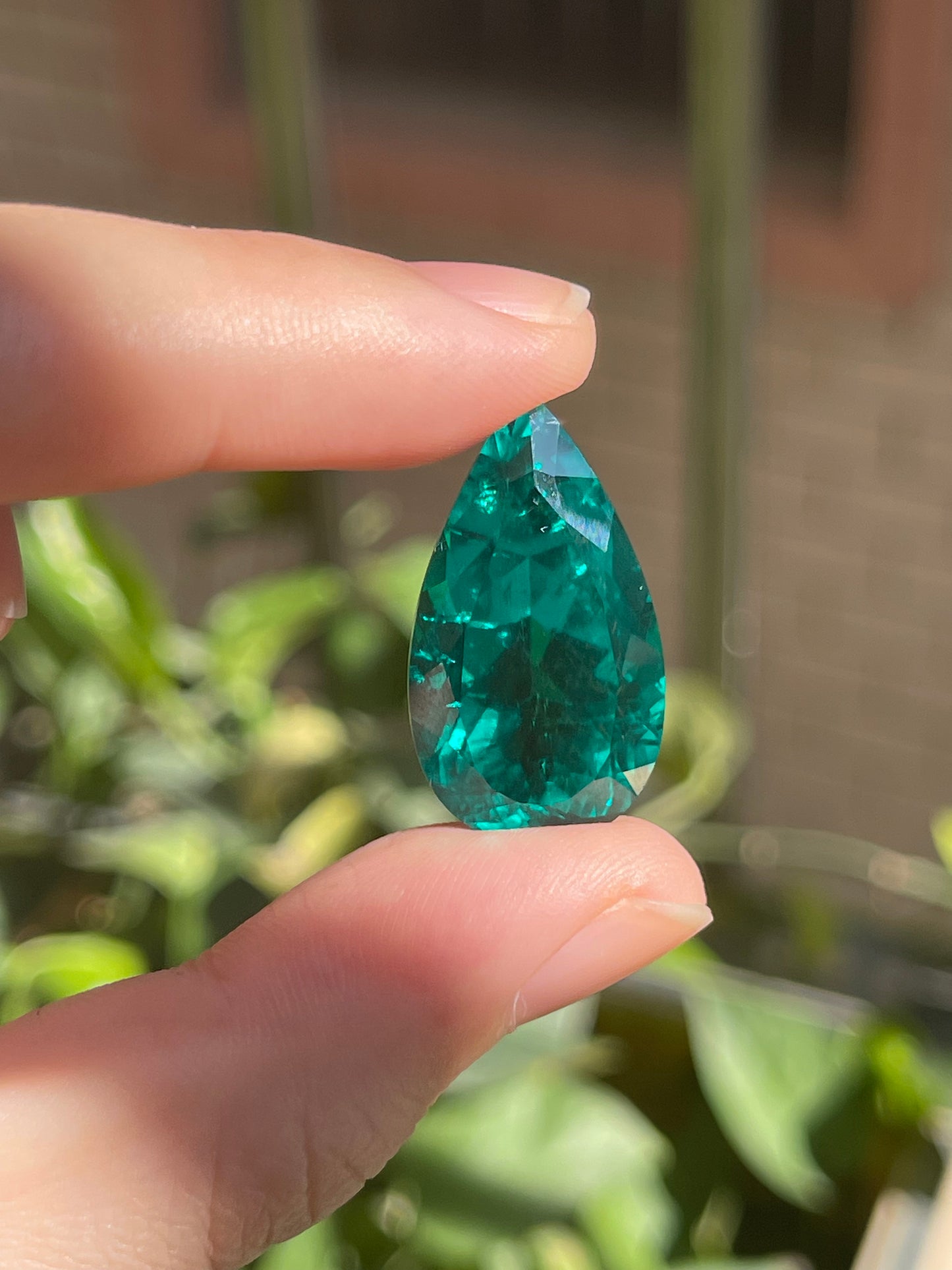 Pirmiana 25ct Pear Shape Lab Grown Emerald