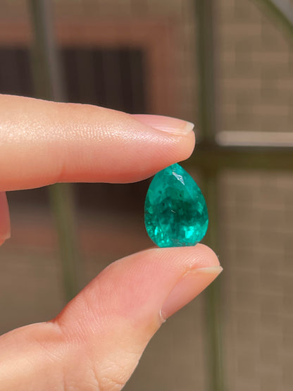 Pirmiana 7.11ct Pear Shape Lab Grown Emerald