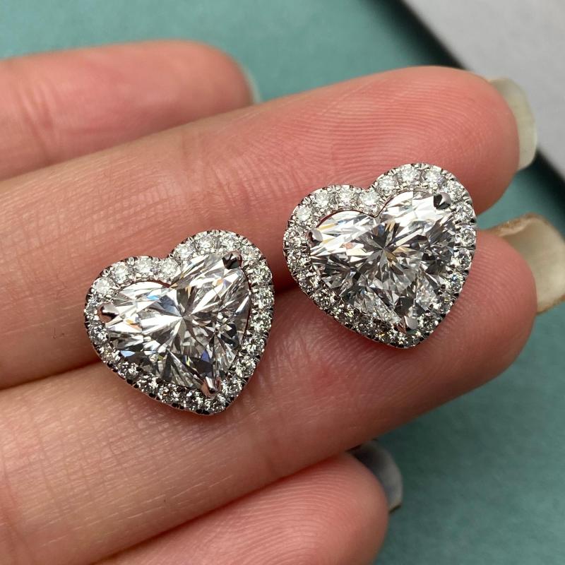 Primiana 2025 New Classic Style 14K Heart Shape 2.7ct Each Diamond IGI Certificate  Earrings Girlfriend Gift