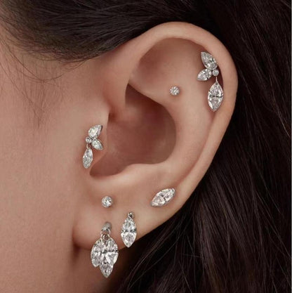 Primiana  2025 Hot Sale Special Design 18K Pear Shape Earrings Perforation Lab Diamond Girlfriend Gift