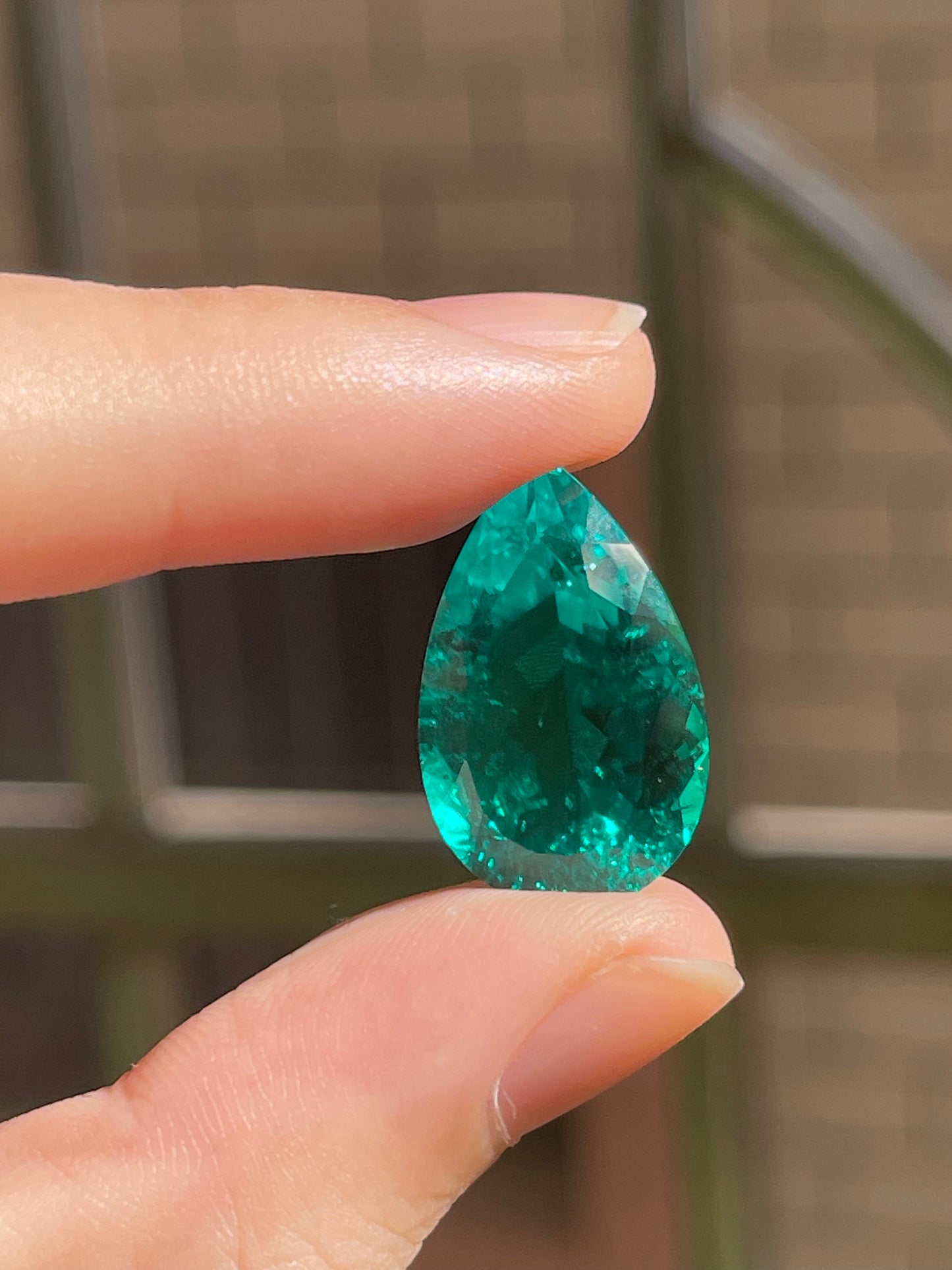 Pirmiana 13.86ct Pear Shape Lab Grown Emerald