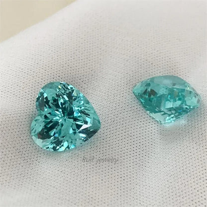 Pirmiana Heart shape Lab Grown Paraiba Loose Gemstones for Jewelry Making