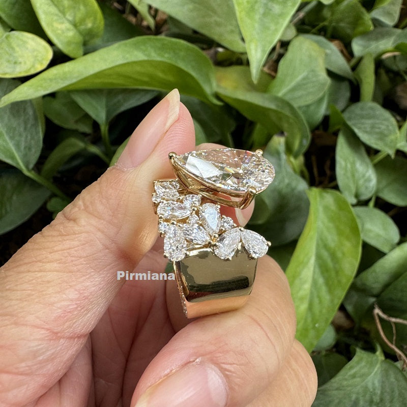Pirmiana new design 18K yellow gold 5.03ct lab grown diamond ring