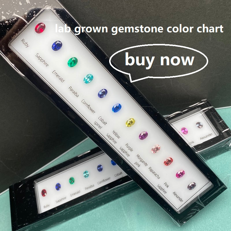 Pirmiana Lab Grown Gemstones Color Chart OS5x7mm Loose Stones Box Jewelry Tool for Gems Maker and Jeweler