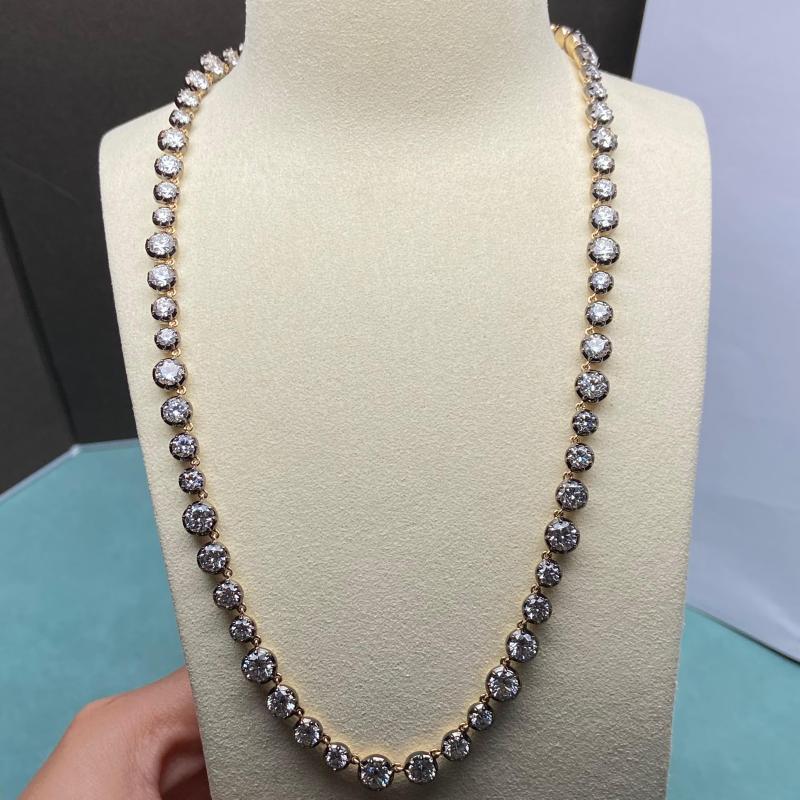 Primiana 2025 Hot Sale New Classic Style 9K Black Gold Round Shape Necklace Lab Diamond Girlfriend Gift