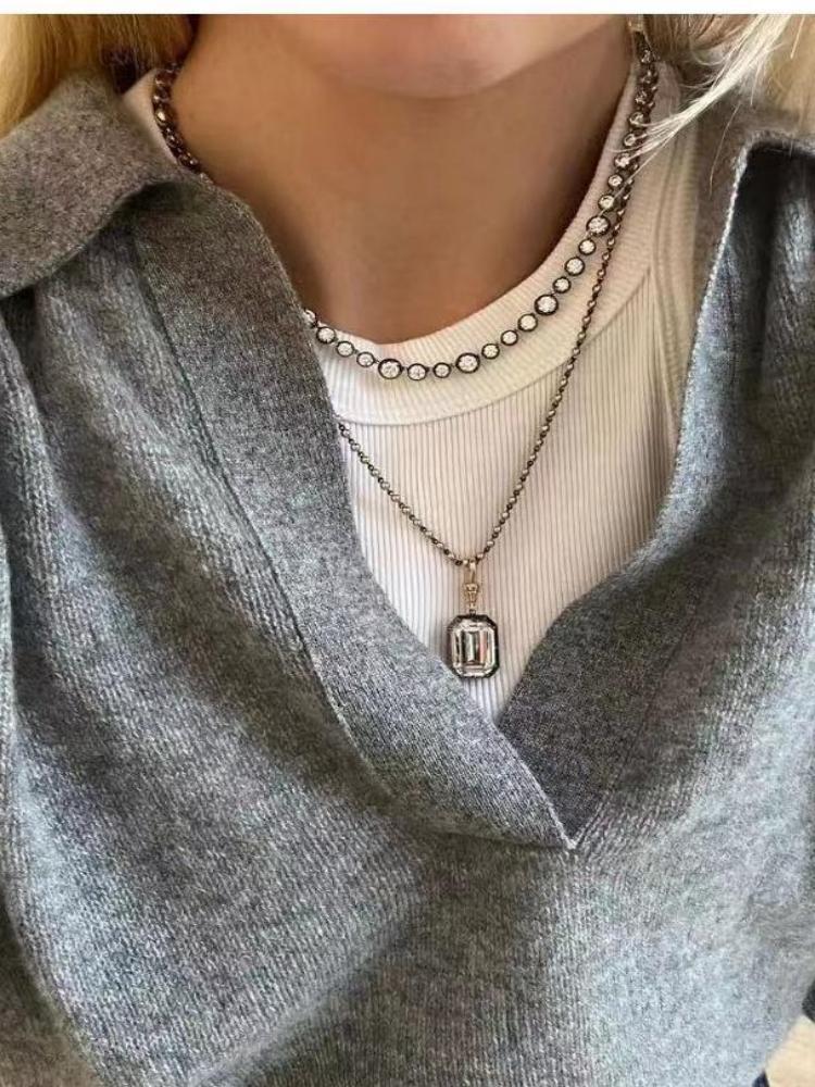 Primiana 2025 Hot Sale New Classic Style14K Black And rose gold 7ct Emerald Shape Necklace Pendant With IGI Certificate Lab Diamond Girlfriend Gift