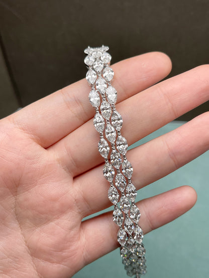 Pirmiana Custom Design 14K Gold 24.658ct Marquise Lab Grown Diamond Bracelet Jewelry for Woman Gift