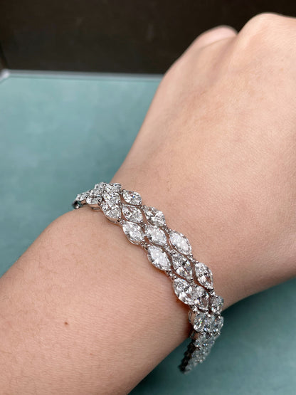Pirmiana Custom Design 14K Gold 24.658ct Marquise Lab Grown Diamond Bracelet Jewelry for Woman Gift