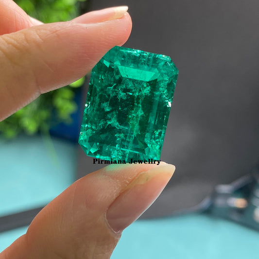 Pirmiana 29.83ct Emerald Cut Lab Grown Emerald