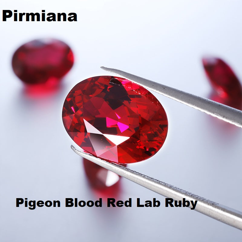 Pirmiana 1.43-9.36ct Oval Shape Pigeon Blood Red Lab Grown Ruby Loose Stones For Jewerly Making