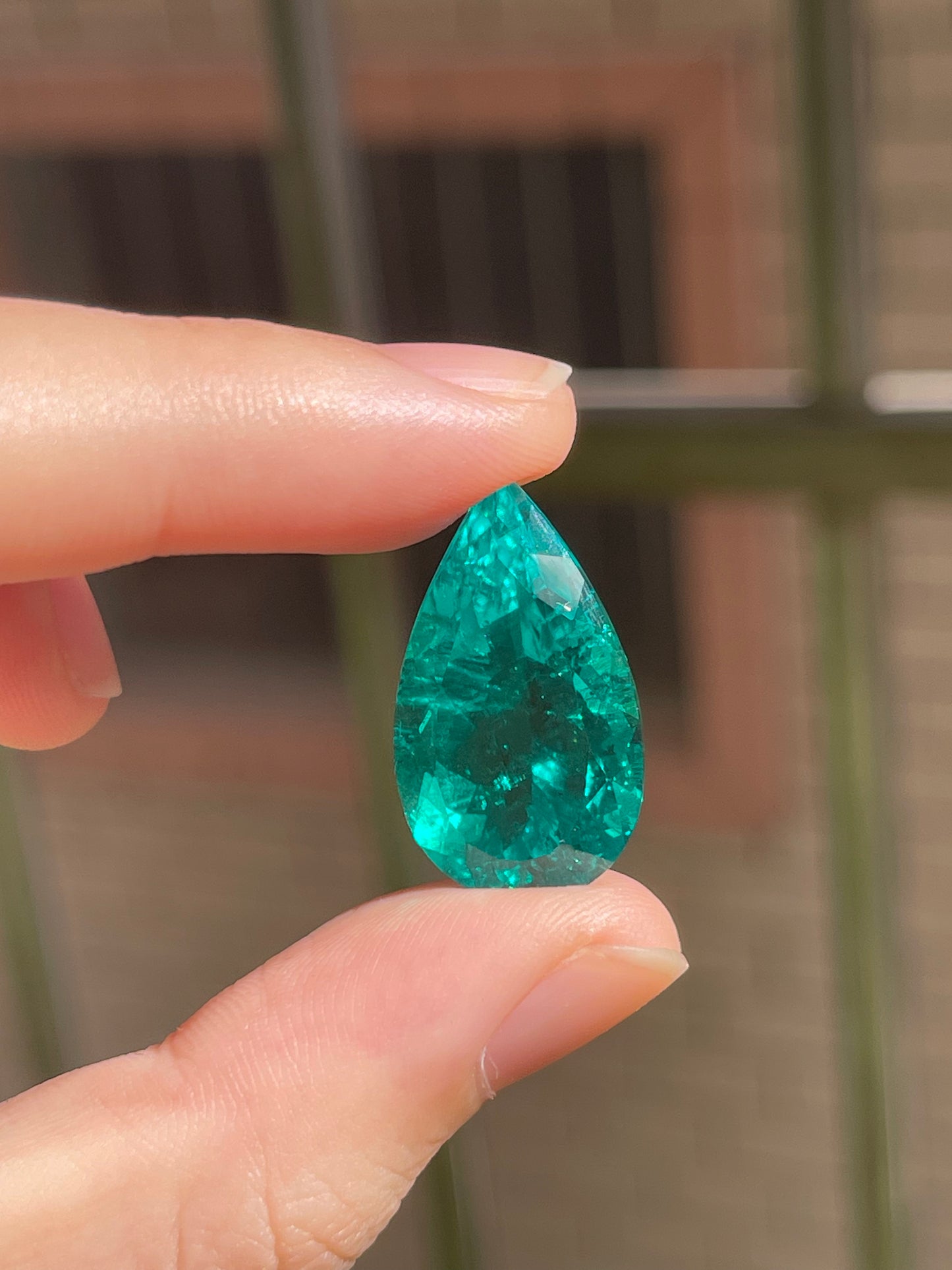 Pirmiana 19.42ct Pear Shape Lab Grown Emerald