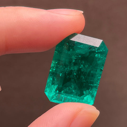 Pirmiana 23.53ct Emerald Cut Lab Grown Emerald