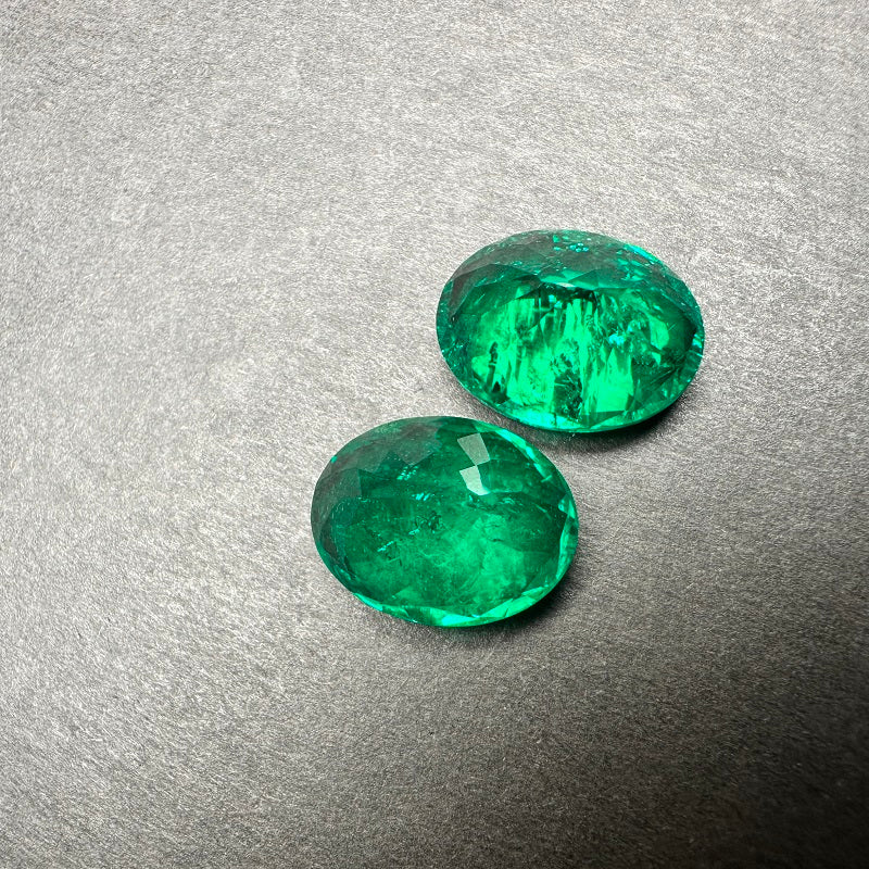 Pirmiana 14x18mm 13.8/13.9ct oval shape lab grown emeralds