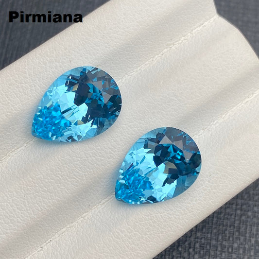 Pirmiana  1.39-119.93ct Pear Cut Lab Grown Aquamarine Sapphire Loose Gemstones for Jewelry Making