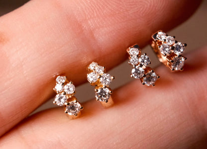 Pirmiana Custom Design 18k Gold Round Shape Lab Grown Diamond Hoop Earrings