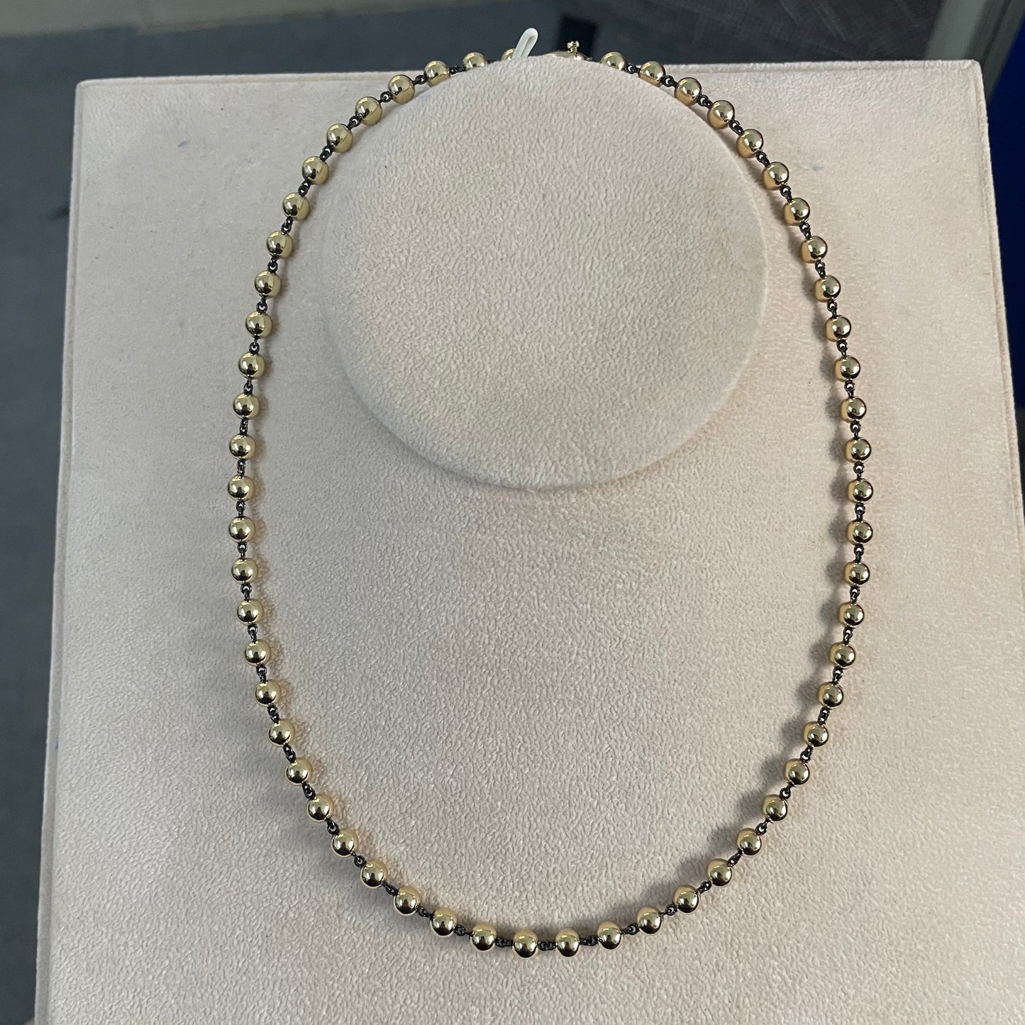 Pirmiana Customized 14k Gold 4.7mm Beads Chain for Women Party Gift Necklace