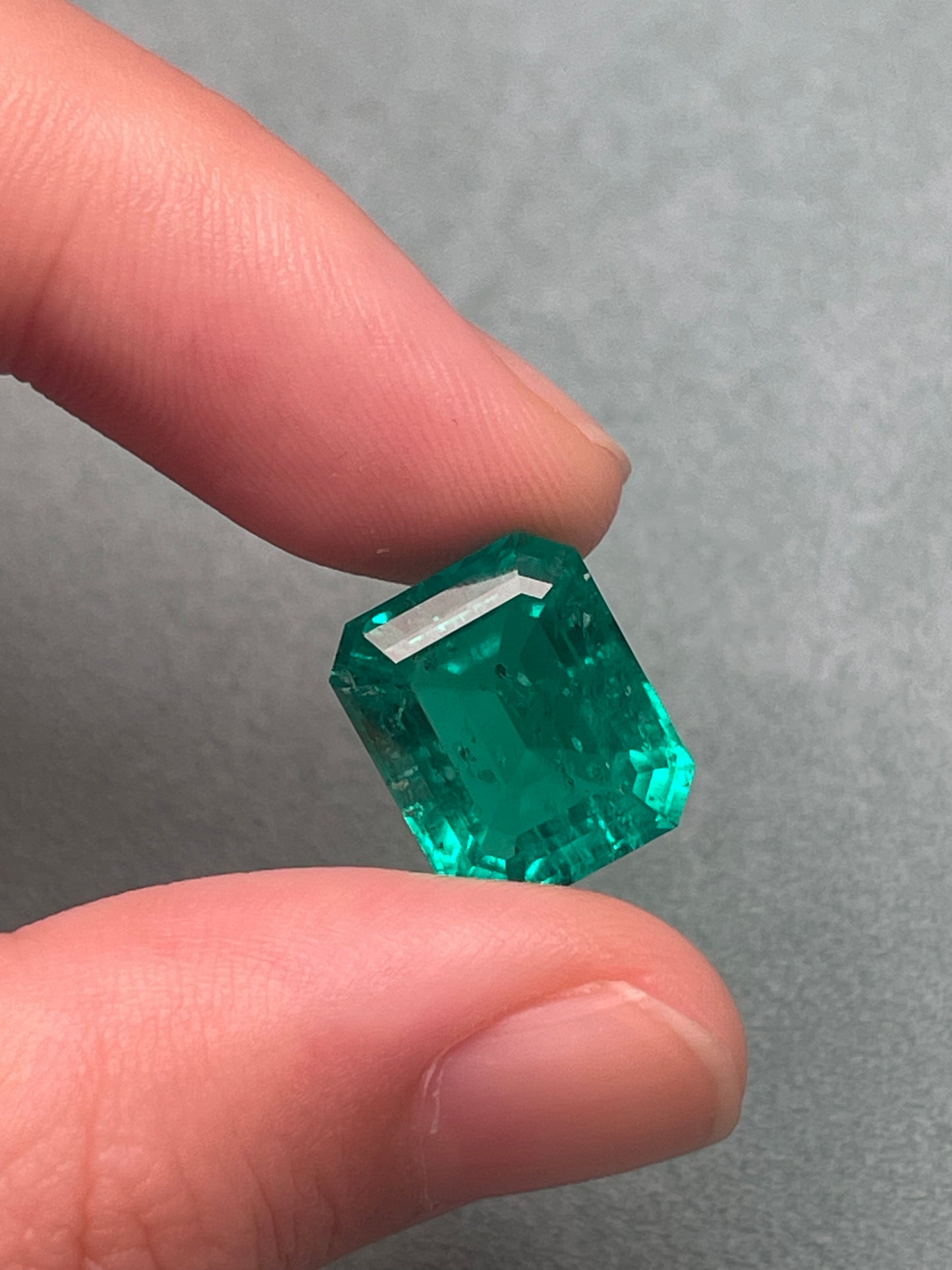Pirmiana 8.22ct Emerald Cut Lab Grown Emerald