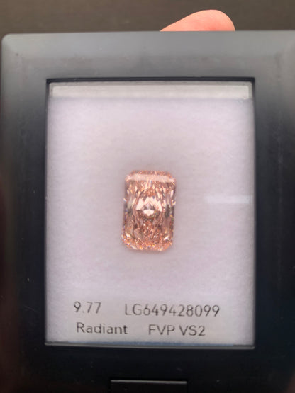 Pirmiana Radiant 9.77ct FVP VS2 Pink Lab Grown Diamond