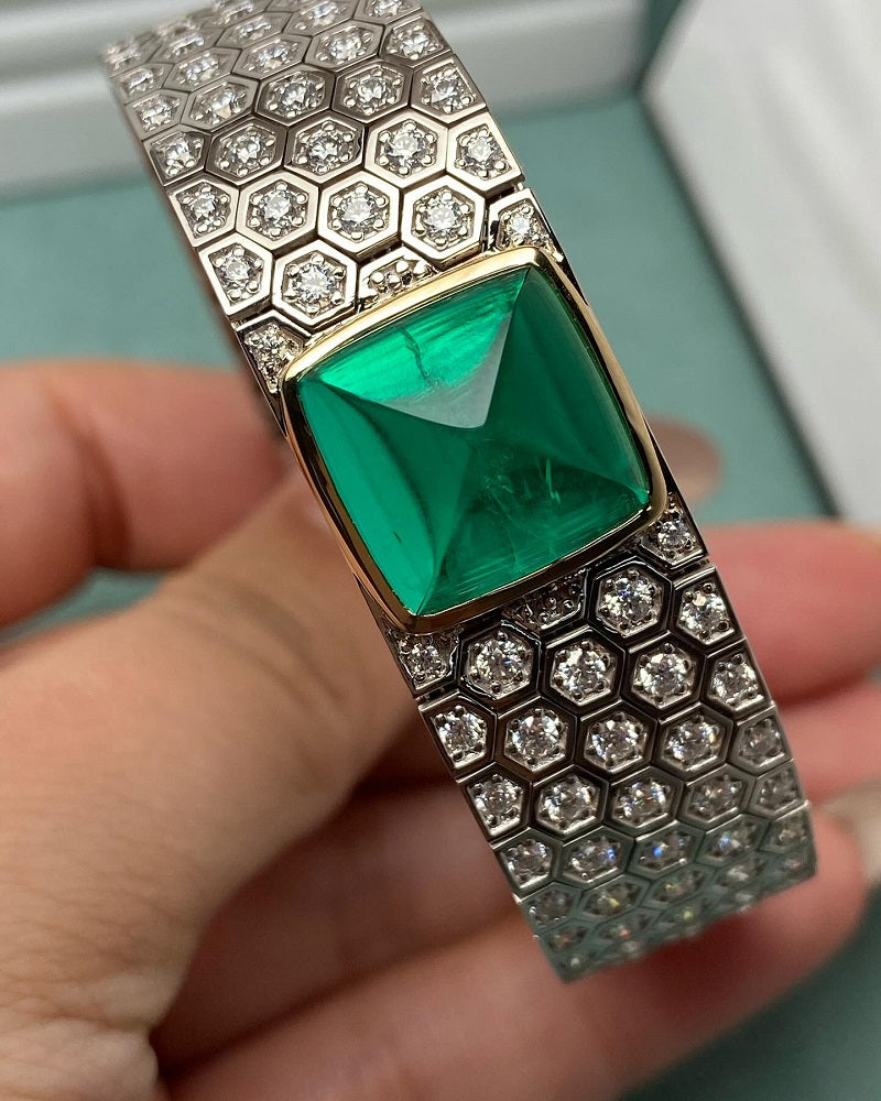 Pirmiana Custom Design 11.20CT Lab Grown Emerald Bracelet