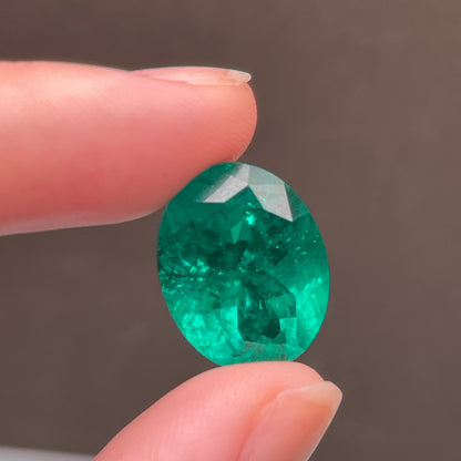 Pirmiana 13.9ct Oval Lab Grown Emerald