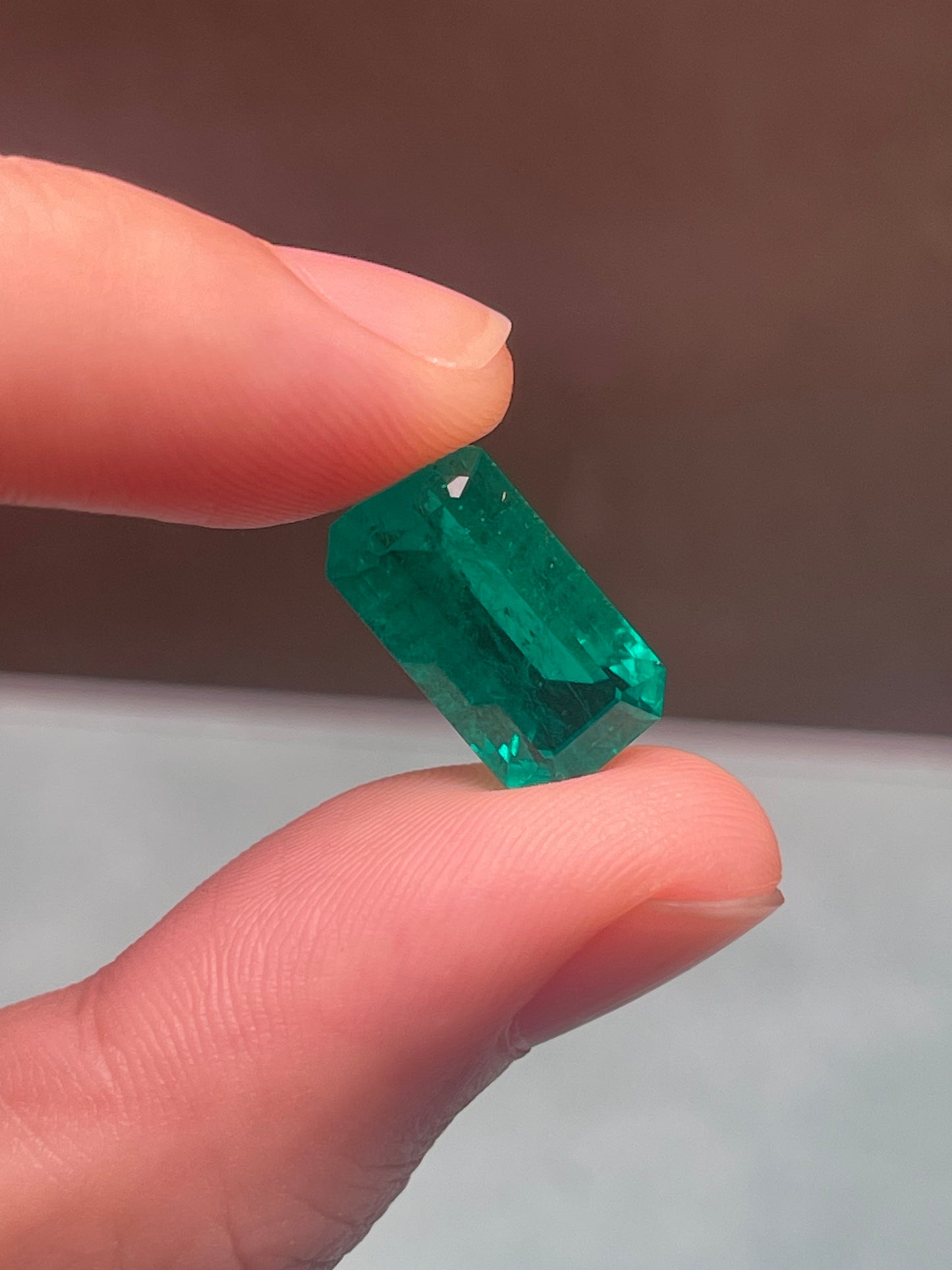 Pirmiana 6.96ct Emerald Cut Lab Grown Emerald