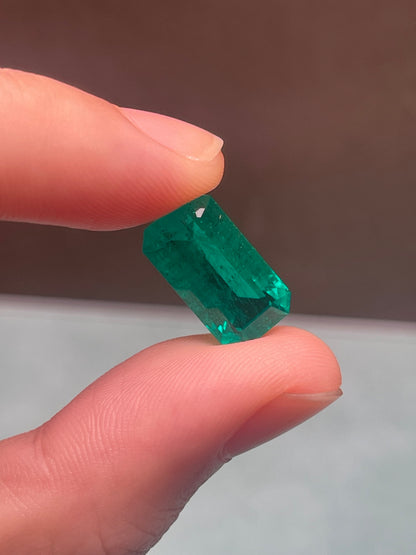 Pirmiana 6.96ct Emerald Cut Lab Grown Emerald