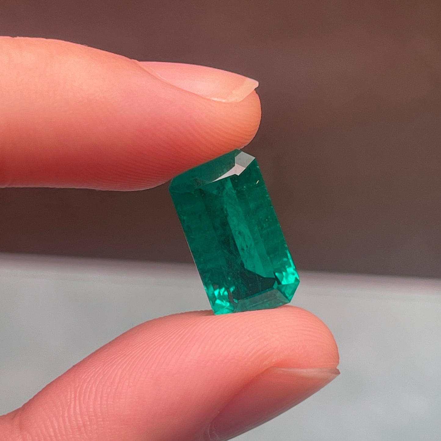 Pirmiana 6.96ct Emerald Cut Lab Grown Emerald