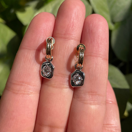 Pirmiana Jewelry Custom Design 18K White And Yellow Gold Earrings for Women Lab Grown Diamond Jewelry