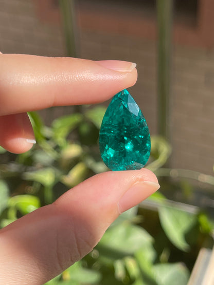 Pirmiana 19.42ct Pear Shape Lab Grown Emerald