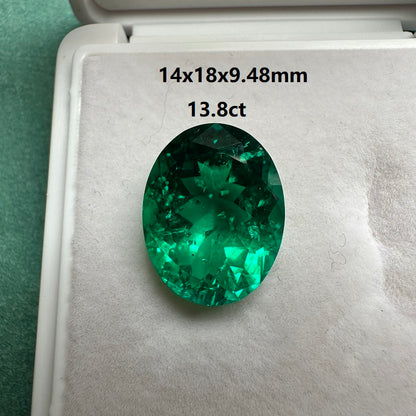 Pirmiana 14x18mm 13.8/13.9ct oval shape lab grown emeralds