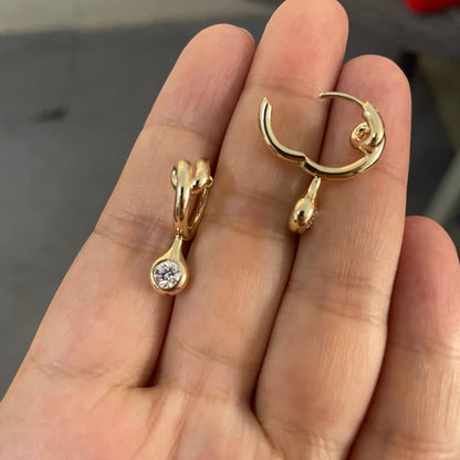 Pirmiana Custom Design 14k Yellow Gold Round Shape 4.1mm Lab Grown Diamonds Earrings