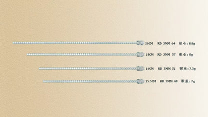 Pirmiana New Fashion Classic Moissanite Tennis Chain Bracelets and Necklaces S925 Silver Jewelry Party Gift
